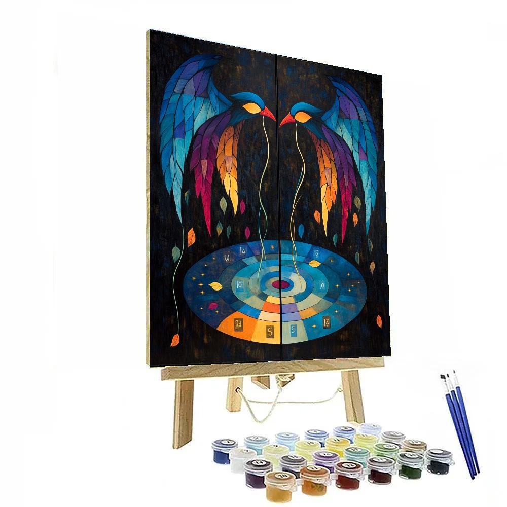 Norval Morrisseau Inspired Thunderbirds Over Medicine Lake Numbered painting kits