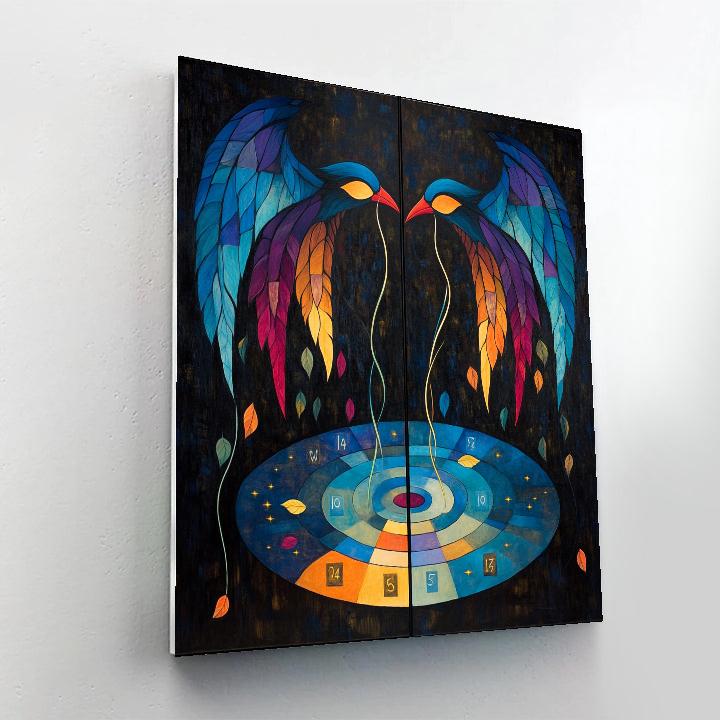 Norval Morrisseau Inspired Thunderbirds Over Medicine Lake Numbered painting kits