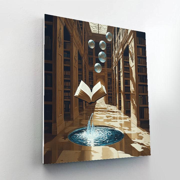 Salvador Dali Inspired Library Of Floating Books Painting by numbers kit