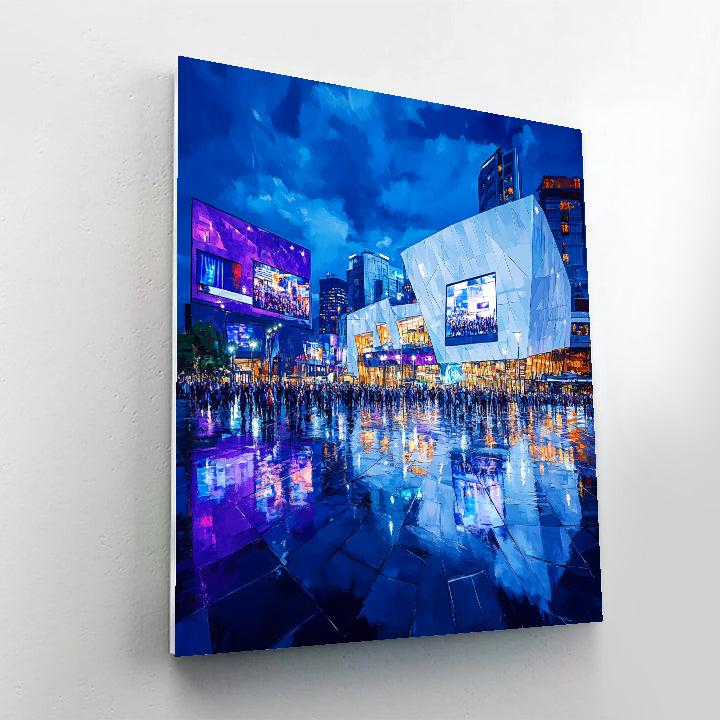 Federation Square Night Lights Melbourne Australia DIY paint by numbers