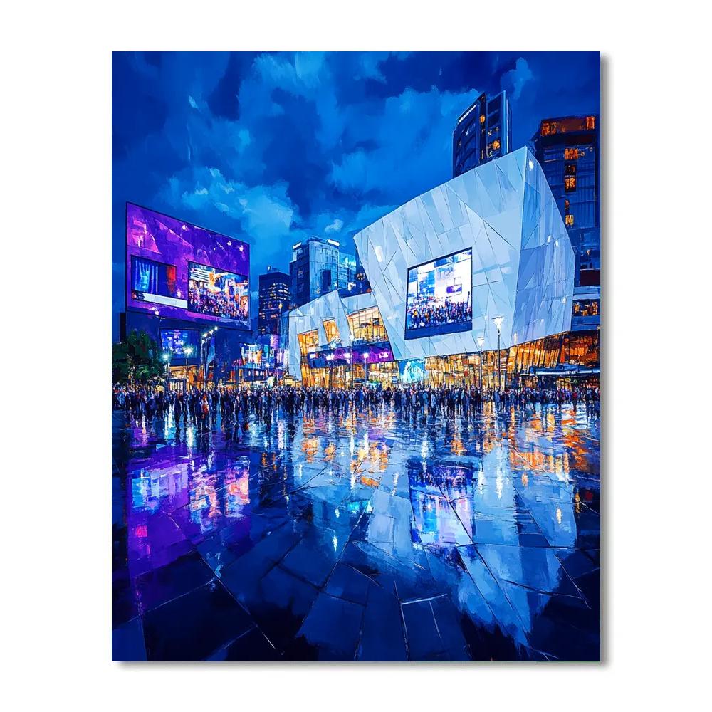 Federation Square Night Lights Melbourne Australia DIY paint by numbers