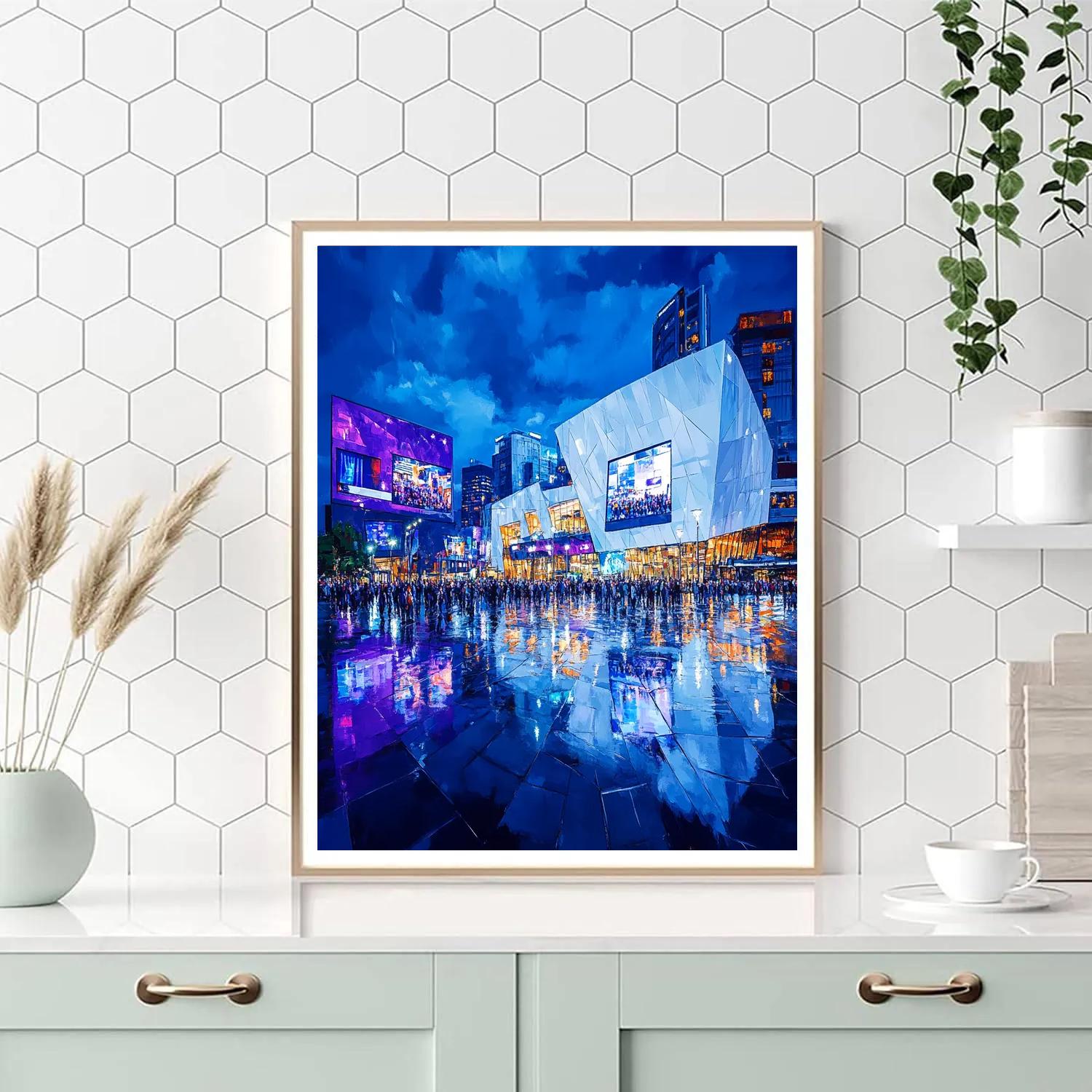 Federation Square Night Lights Melbourne Australia DIY paint by numbers