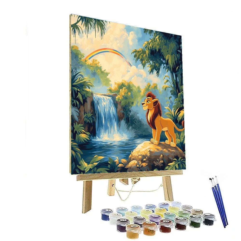 Simba Waterfall Rainbow Step Disney Inspired paint by color