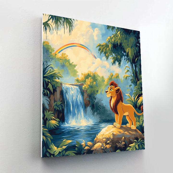 Simba Waterfall Rainbow Step Disney Inspired paint by color