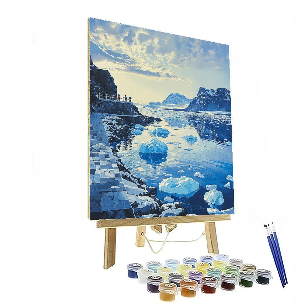 Iceberg Panorama From Jokulsarlon Edge Reykjavik Iceland Number painting