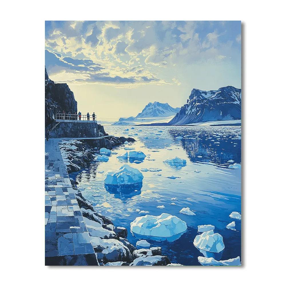 Iceberg Panorama From Jokulsarlon Edge Reykjavik Iceland Number painting