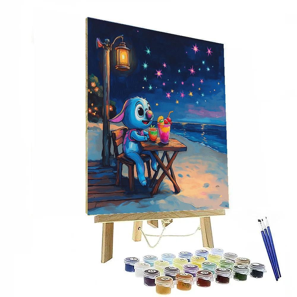 Stitch Galactic Bubble Tea Break Disney Inspired Painting by numbers kit