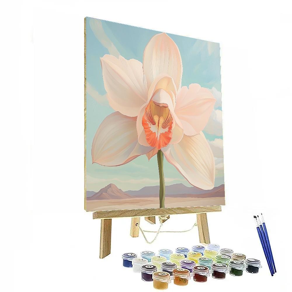 Georgia O Keeffe Inspired Desert Orchid Sky Number painting