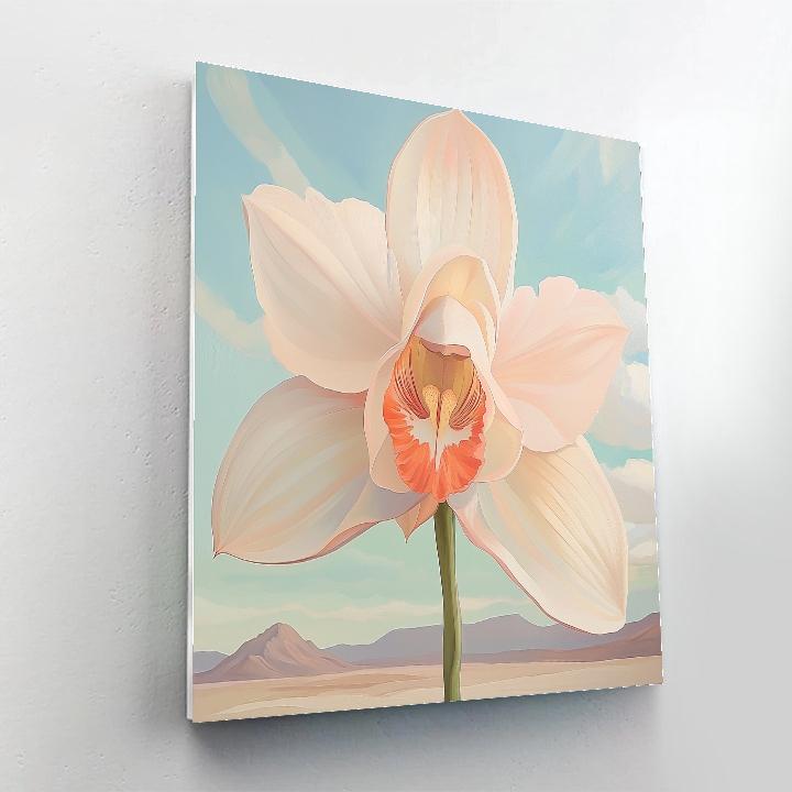 Georgia O Keeffe Inspired Desert Orchid Sky Number painting