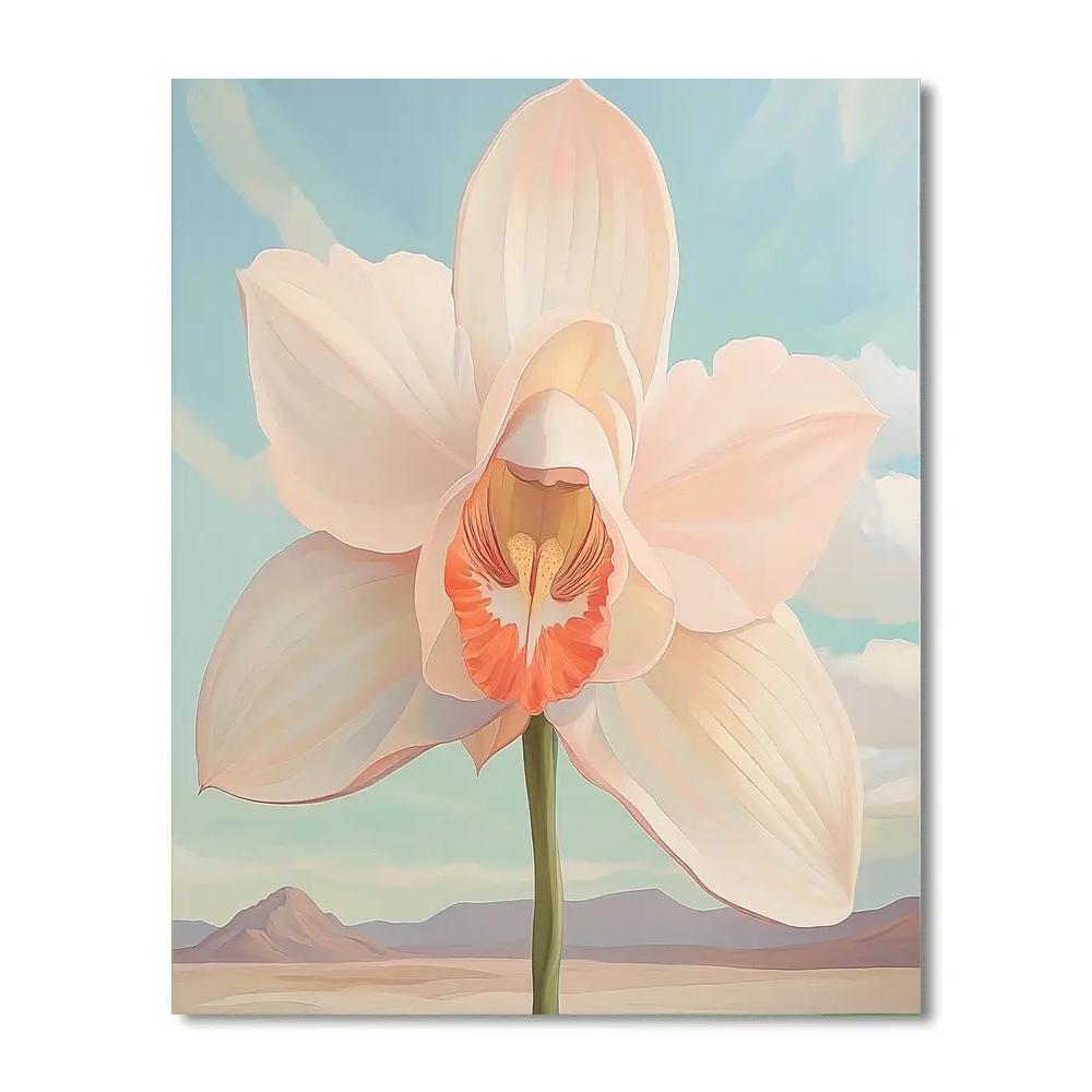Georgia O Keeffe Inspired Desert Orchid Sky Number painting