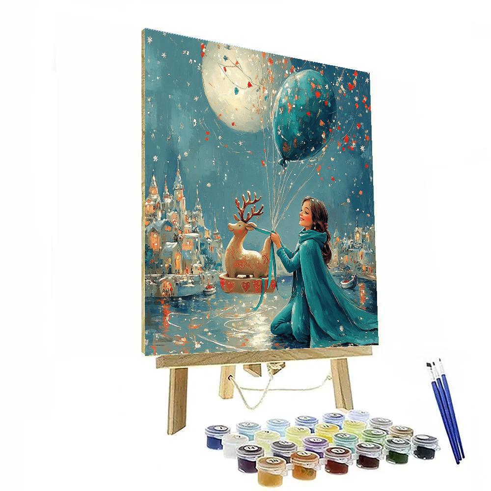 Winter Parade On The Floating Storybook River paint by numbers