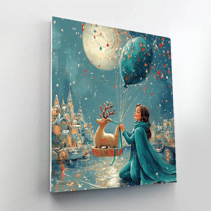 Winter Parade On The Floating Storybook River paint by numbers