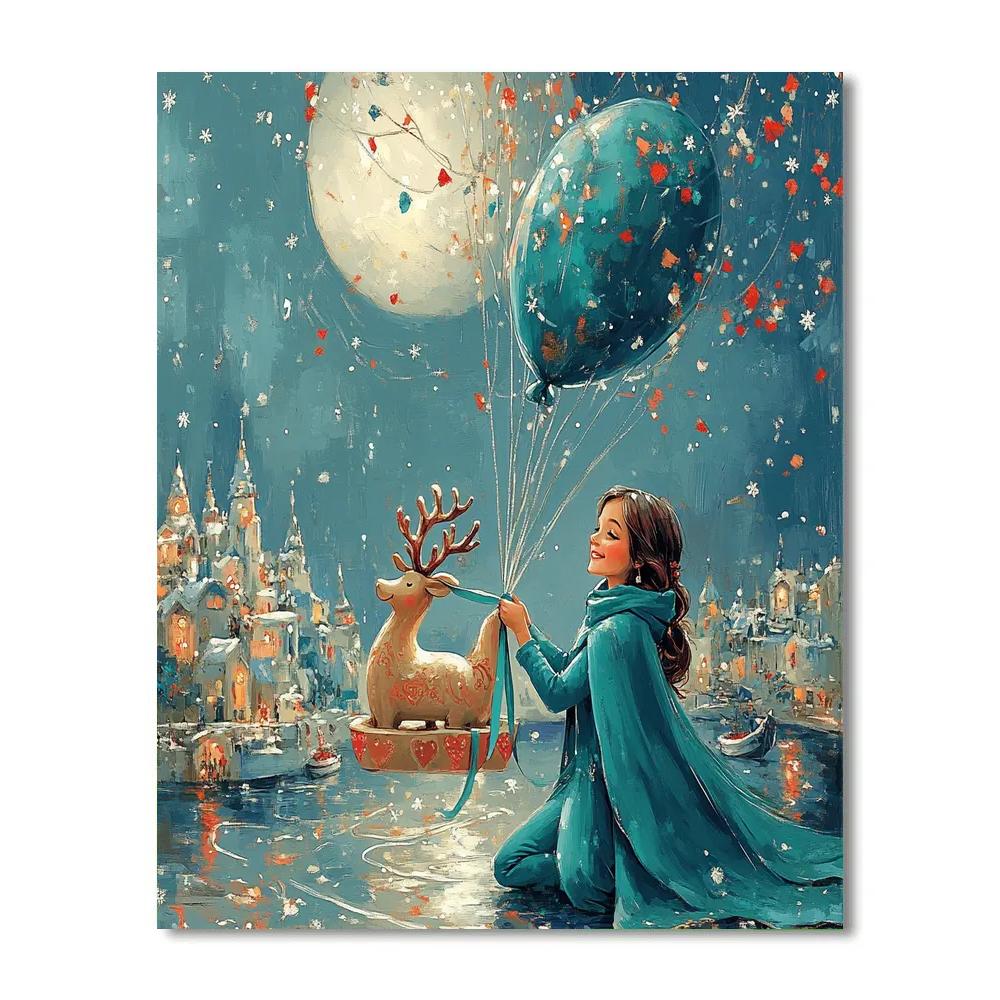 Winter Parade On The Floating Storybook River paint by numbers