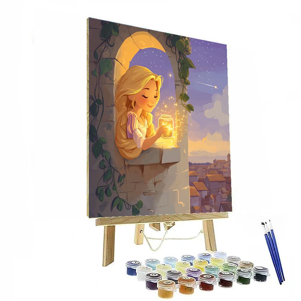 Rapunzel Tower Window Star Catching Disney Inspired Paint by numbers kits