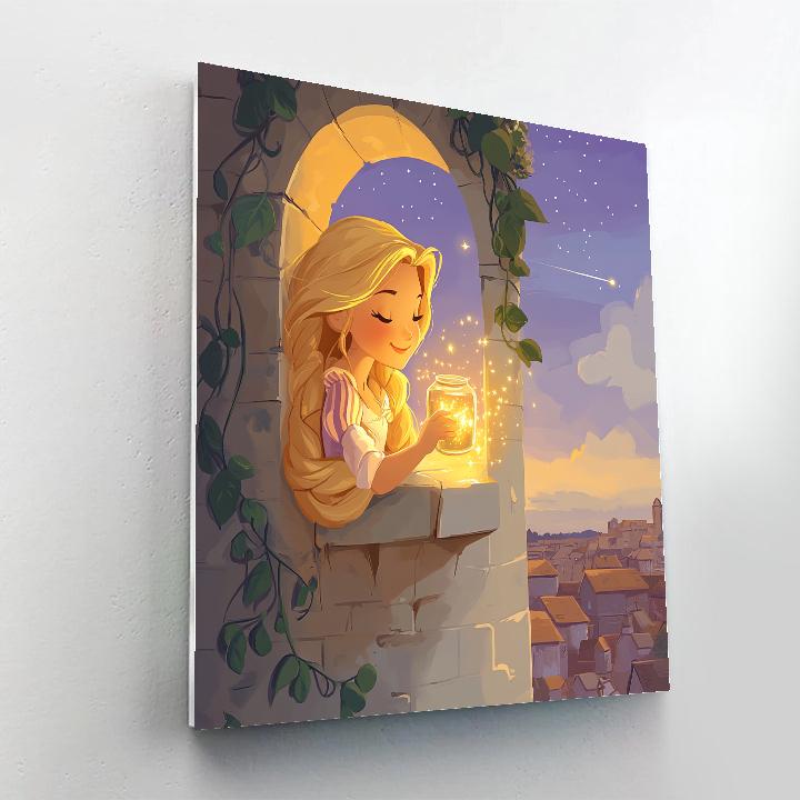 Rapunzel Tower Window Star Catching Disney Inspired Paint by numbers kits