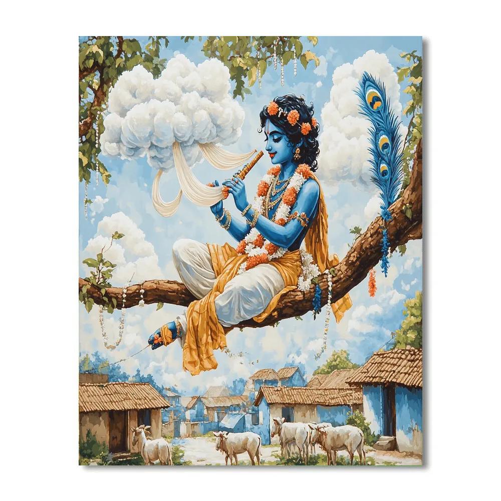Krishna The Cloud Weaver Of Vrindavan Numbered painting kits