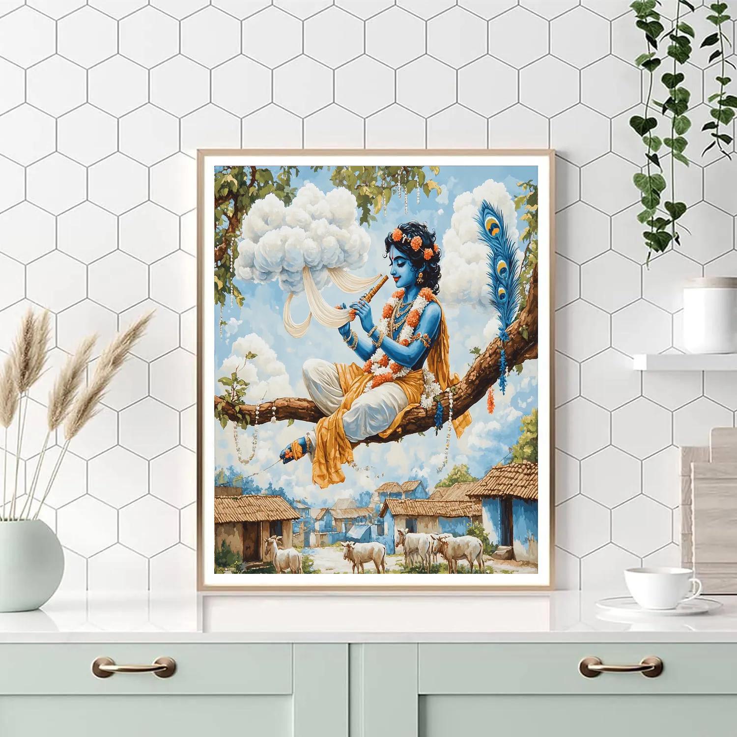 Krishna The Cloud Weaver Of Vrindavan Numbered painting kits