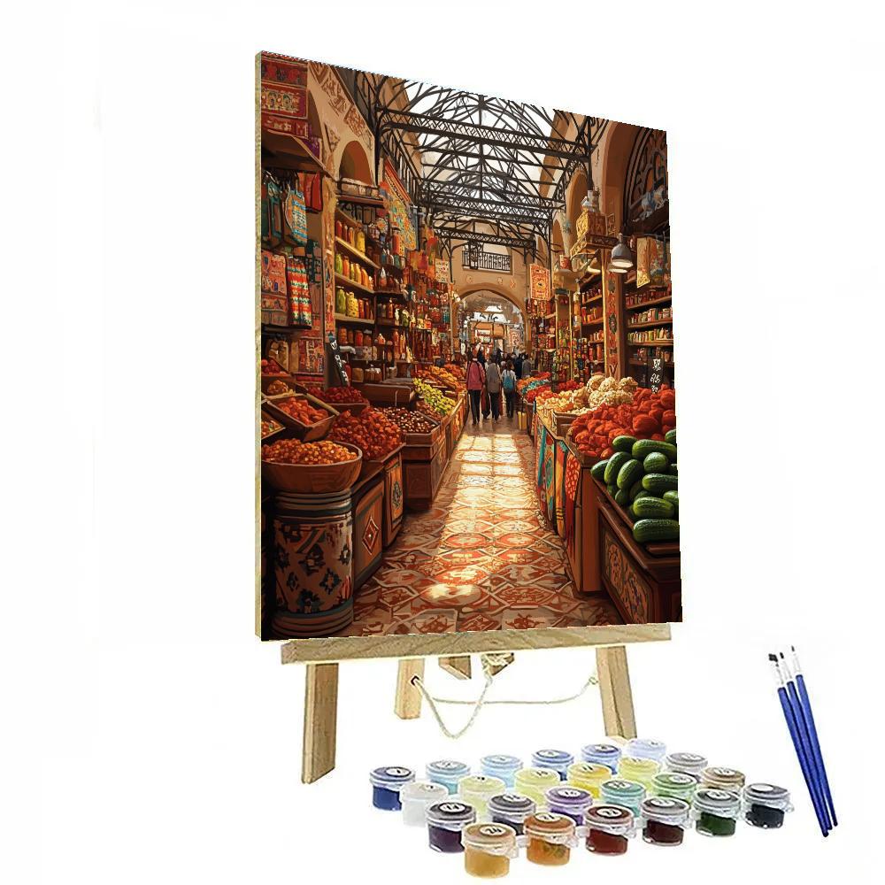 Central Market Hall Interior Budapest Hungary paint by number