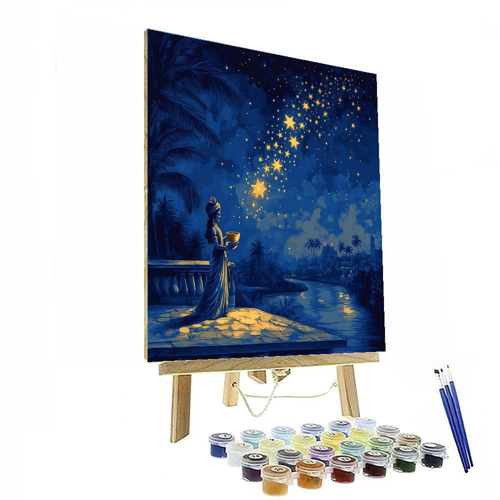 Krishna And The Celestial Butter Constellation paint by number