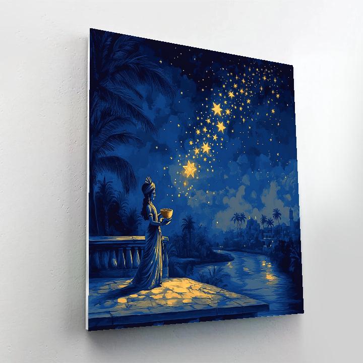 Krishna And The Celestial Butter Constellation paint by number