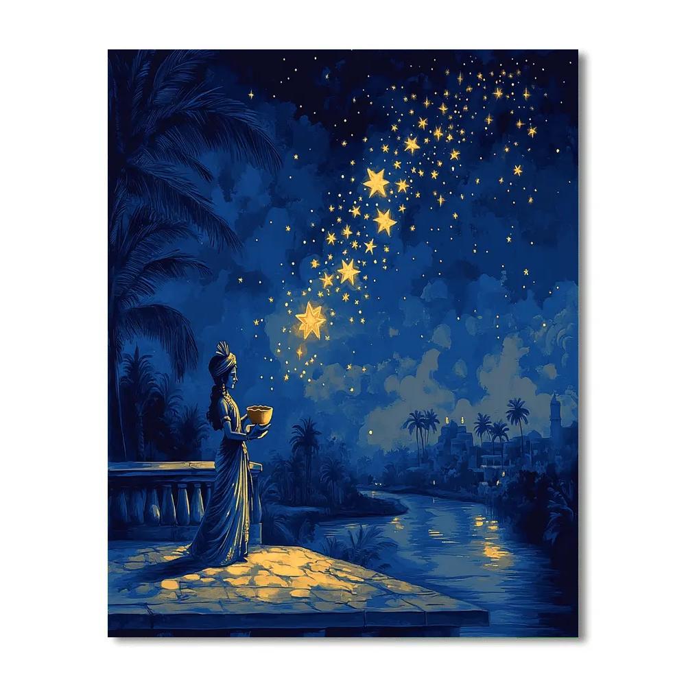 Krishna And The Celestial Butter Constellation paint by number
