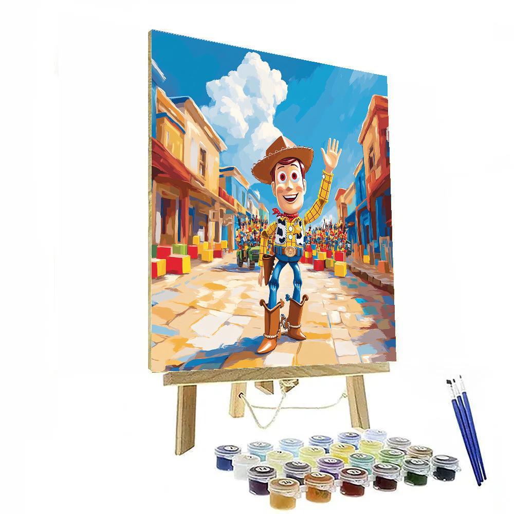Woody Toy Town Parade Day Disney Inspired paint by numbers