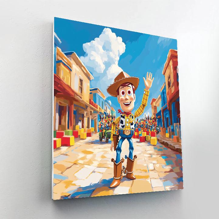 Woody Toy Town Parade Day Disney Inspired paint by numbers