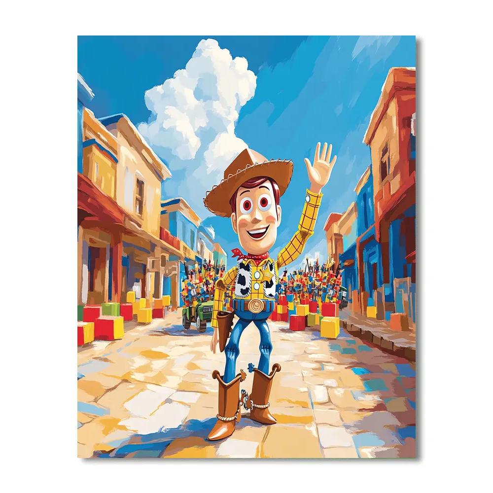 Woody Toy Town Parade Day Disney Inspired paint by numbers