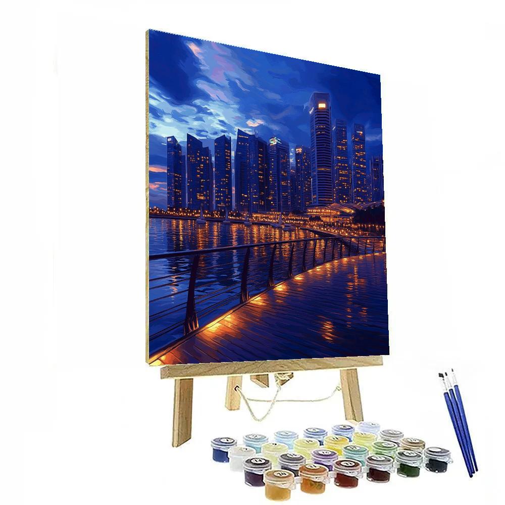 Marina Bay Sands Boardwalk Singapore painting number kit