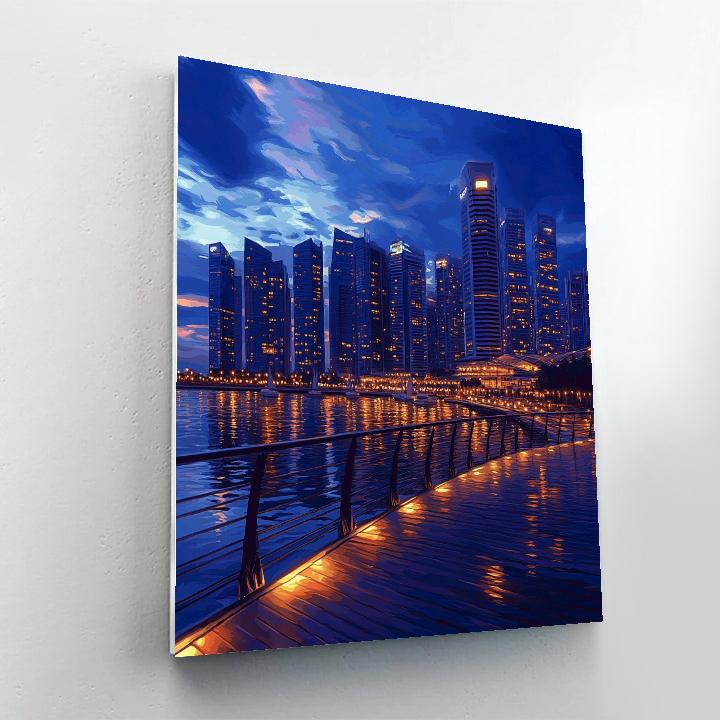 Marina Bay Sands Boardwalk Singapore painting number kit