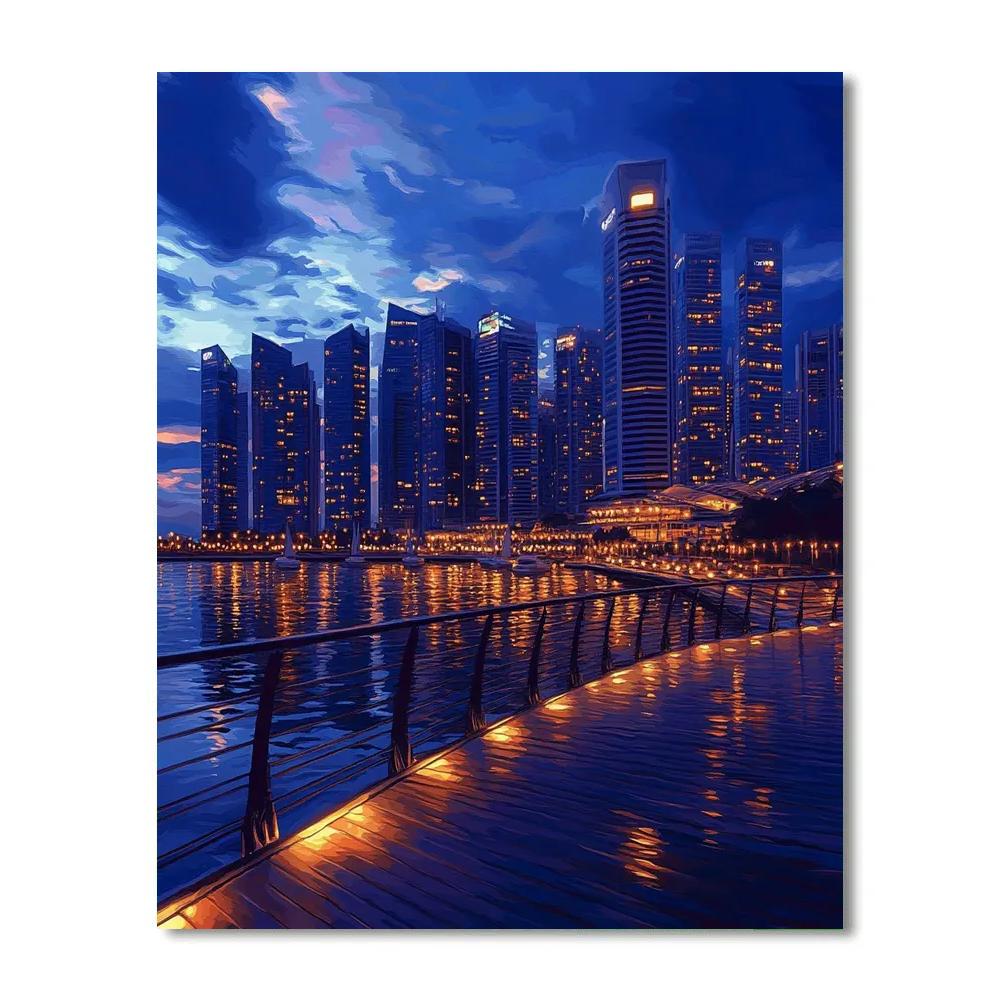 Marina Bay Sands Boardwalk Singapore painting number kit