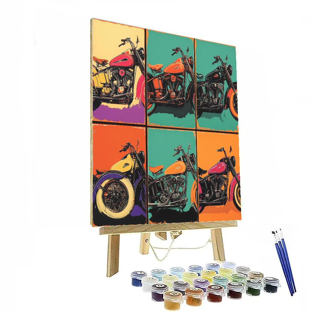Andy Warhol Inspired Vintage Motorcycle Icons Paint by numbers kits