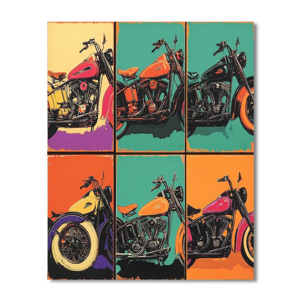 Andy Warhol Inspired Vintage Motorcycle Icons Paint by numbers kits