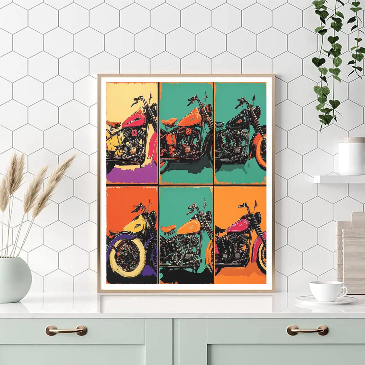 Andy Warhol Inspired Vintage Motorcycle Icons Paint by numbers kits