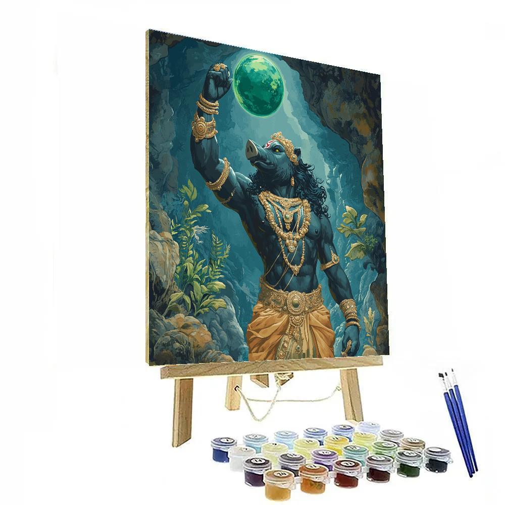 Varaha Lifting The Earth From The Deep Paint by numbers art