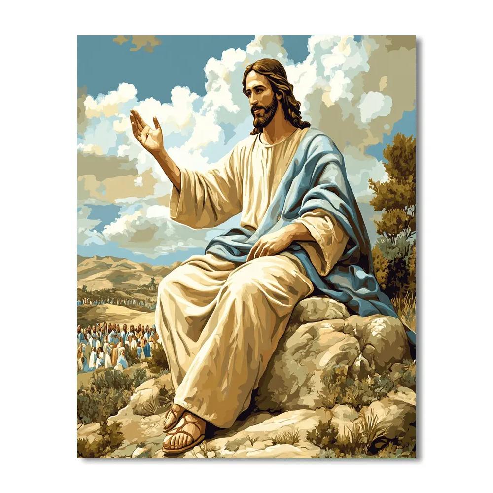 Hillside Sermon Sky Jesus Numbered painting kits