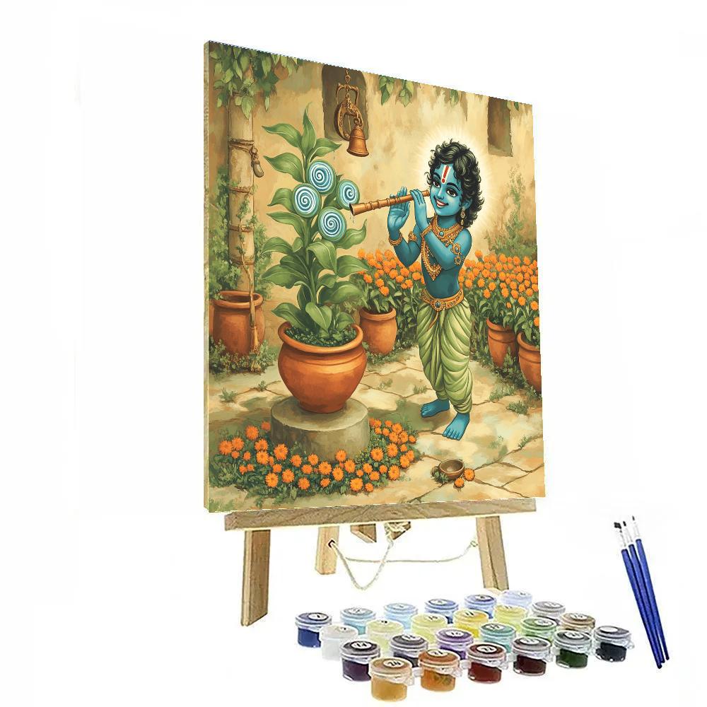 Krishna And The Garden Of Talking Tulsi Spirals Paint by numbers art