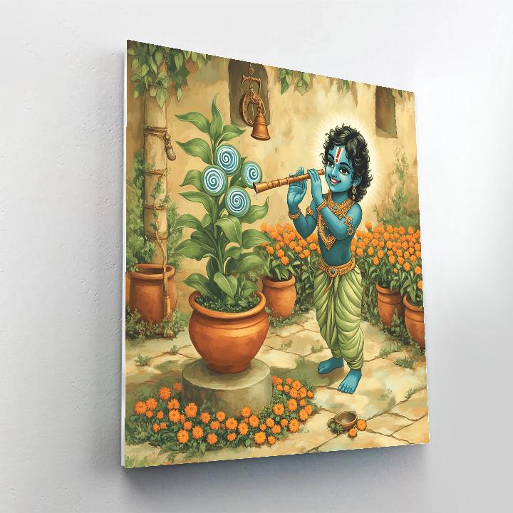 Krishna And The Garden Of Talking Tulsi Spirals Paint by numbers art
