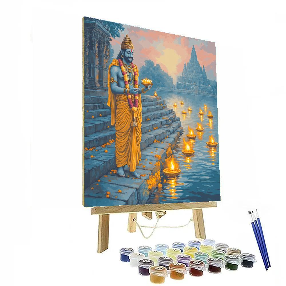 River Ghat Ritual With Brahma Presence Paint by numbers art