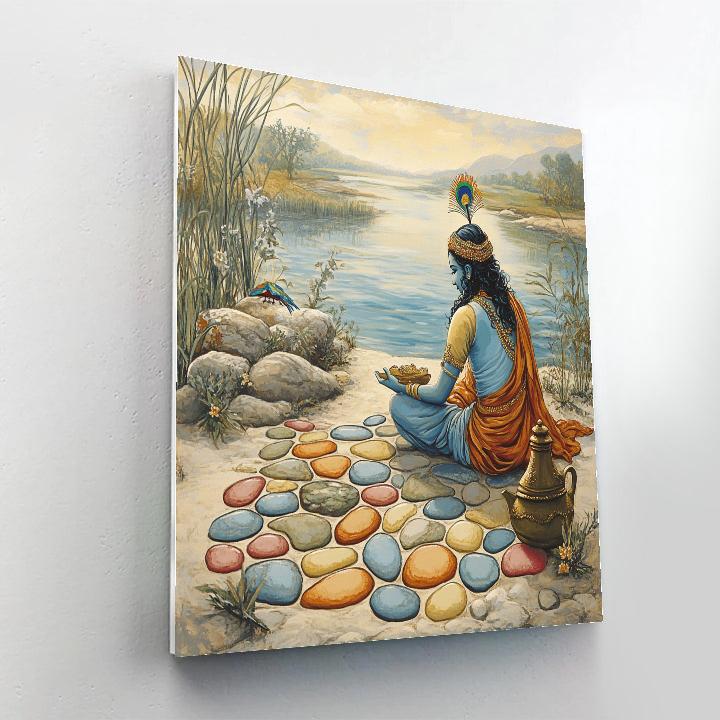 Krishna The River Pebble Storyteller Painting by numbers kit