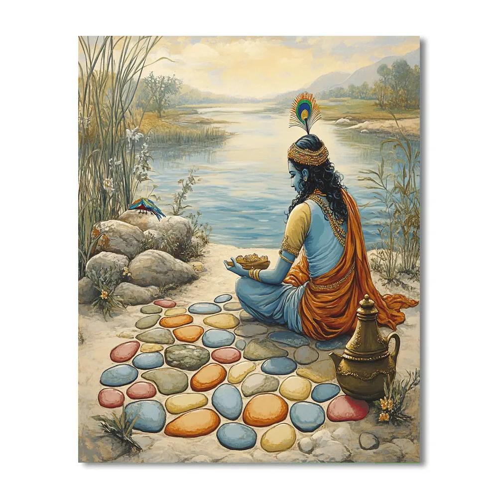 Krishna The River Pebble Storyteller Painting by numbers kit