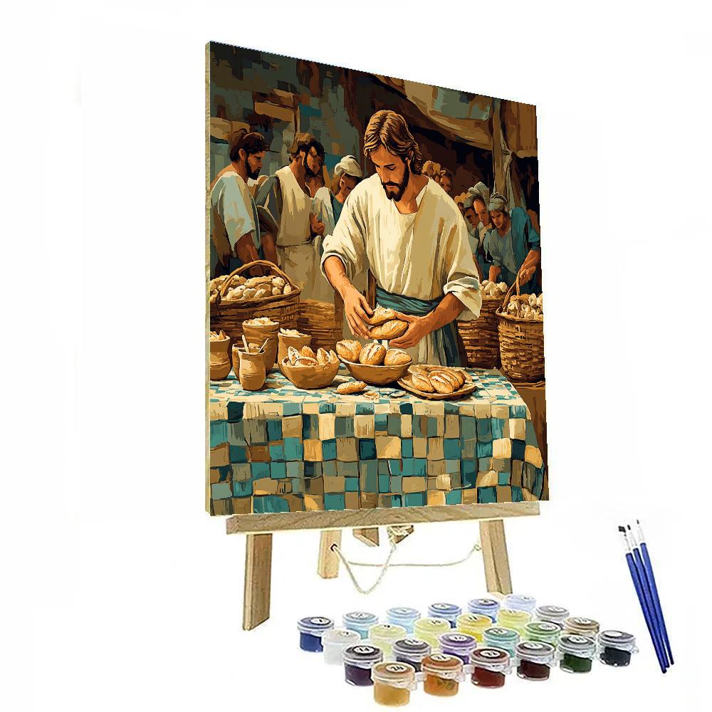Jesus Bread And Fish Mosaic Table Numbered painting kits