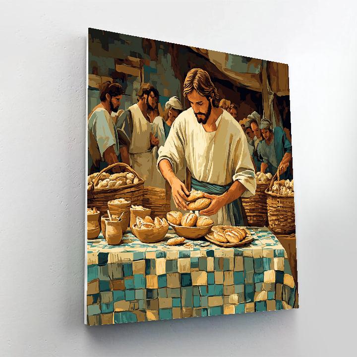 Jesus Bread And Fish Mosaic Table Numbered painting kits