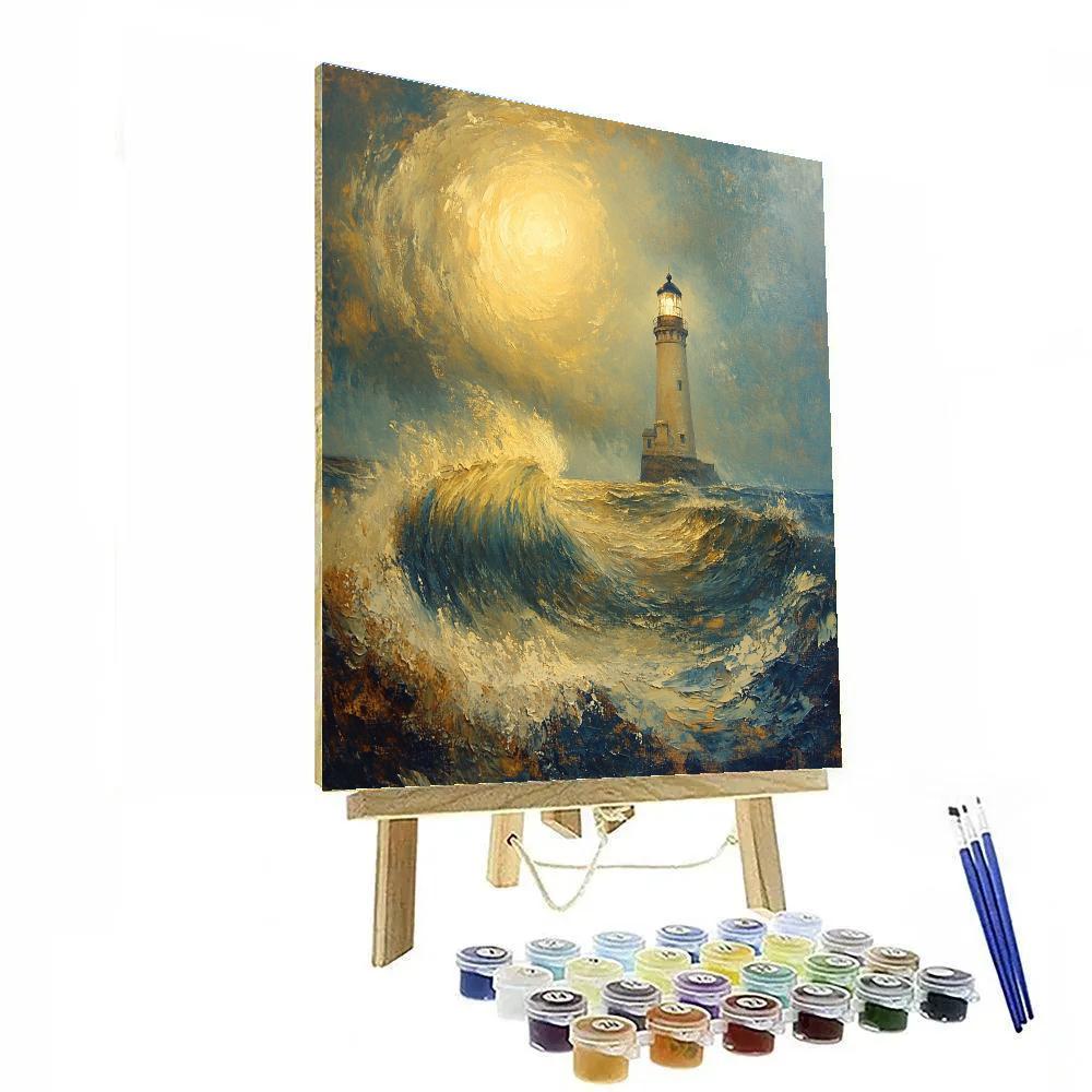 J M W Turner Inspired Lighthouse In Rainstorm paint by numbers