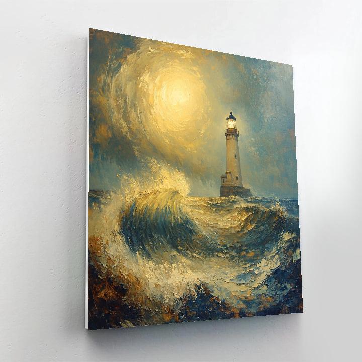 J M W Turner Inspired Lighthouse In Rainstorm paint by numbers