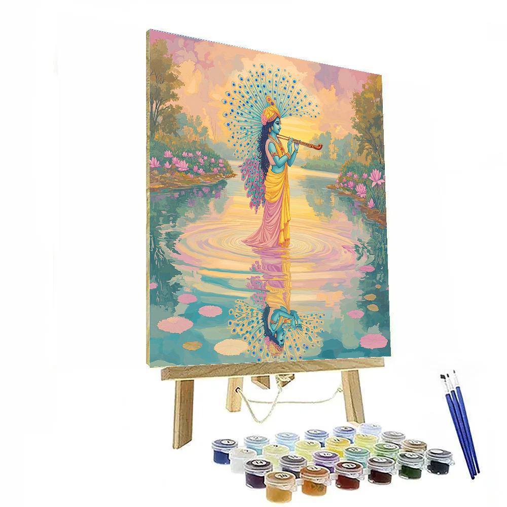 Krishna And The Mirror Lake Of Many Flutes paint by numbers
