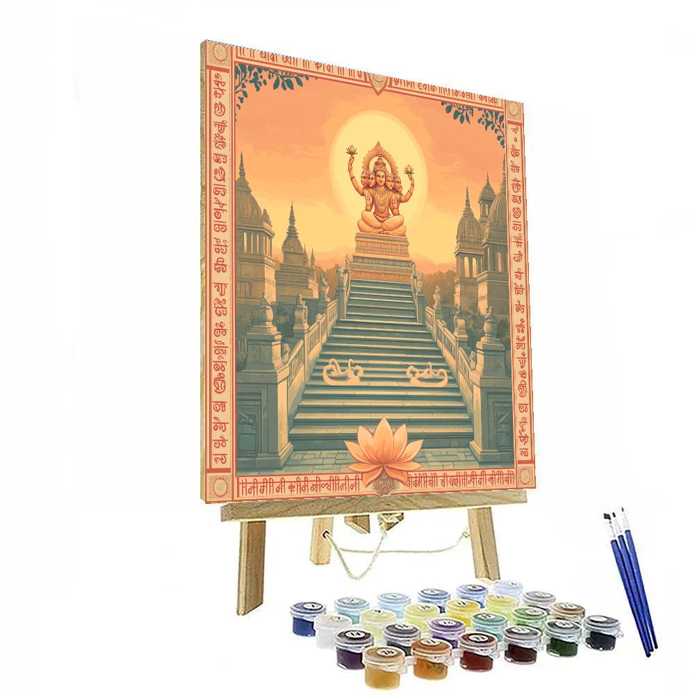 Stairway Fresco, Brahma At Dawn Paint by numbers art