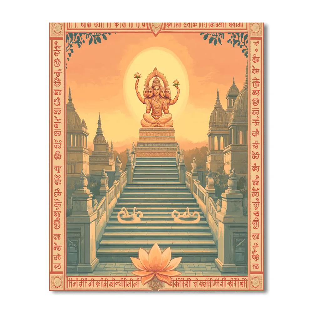 Stairway Fresco, Brahma At Dawn Paint by numbers art
