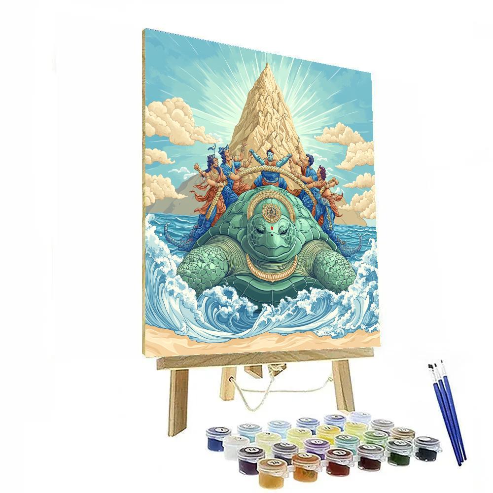 Kurma Supporting The Mandara Mountain Churn Paint by numbers art