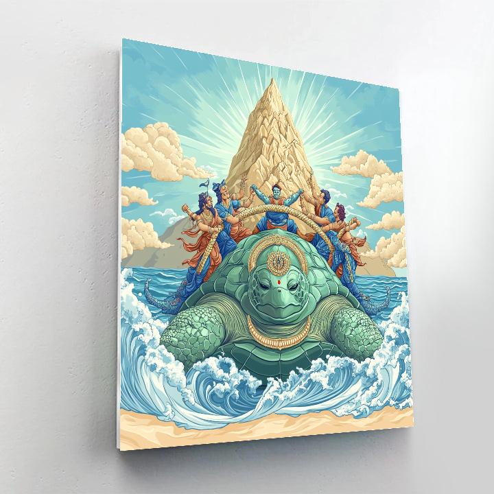 Kurma Supporting The Mandara Mountain Churn Paint by numbers art